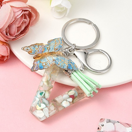 Resin & Acrylic & Faux Suede Tassel Keychain KEYC-YW00126-22-1