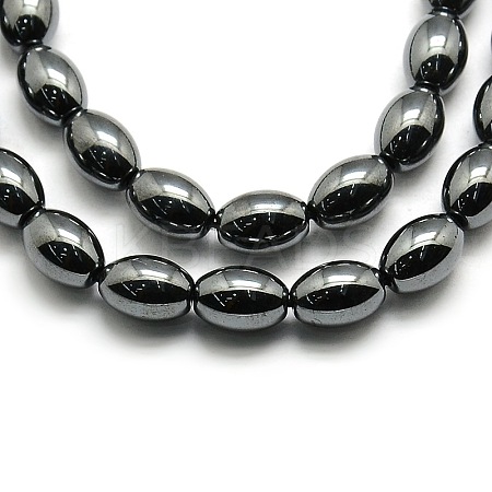 Non-magnetic Synthetic Hematite Oval Beads Strands X-G-F161-32B-1