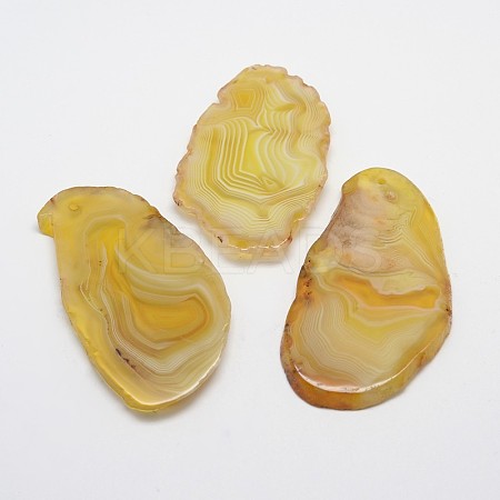 Nuggets Natural Agate Pendants G-L418-02F-1