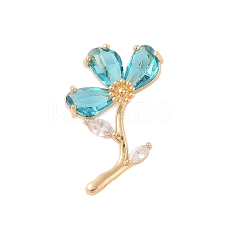 Brass Glass Pendants KK-B100-041G-04-1