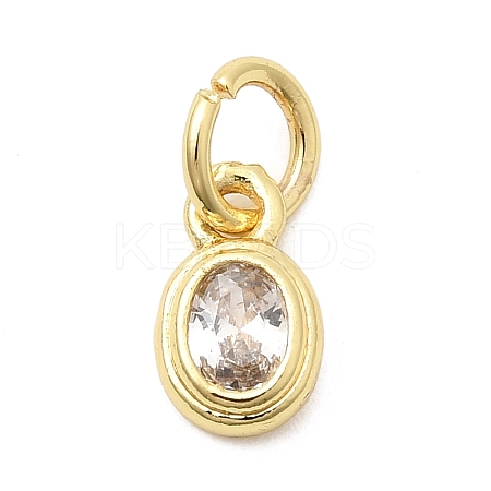 Brass Cubic Zirconia Charms KK-G554-02A-01-1