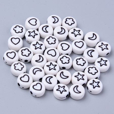 Opaque White Acrylic Beads LS-X-MACR-S273-45B-1
