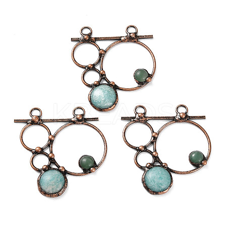 Natural Amazonite & Green Aventurine Big Pendants G-A227-02R-1
