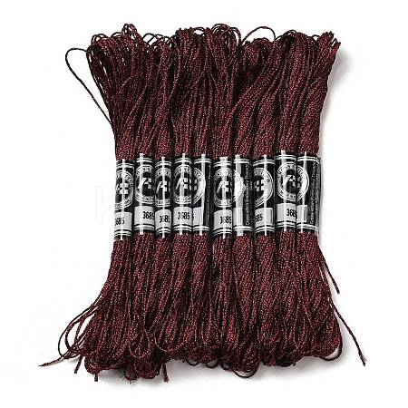 10 Skeins 12-Ply Metallic Polyester Embroidery Floss OCOR-Q057-A18-1