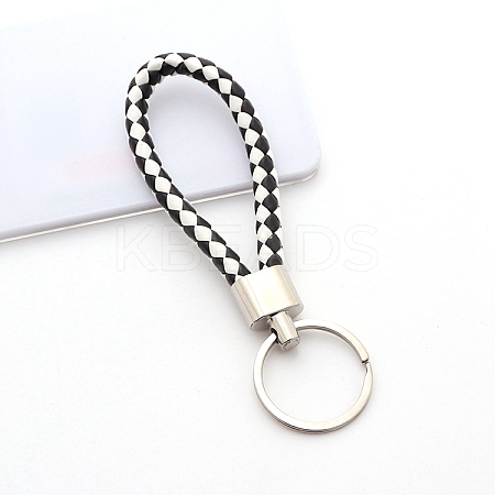 Handwoven Imitation Leather Keychain PW-WG34868-02-1