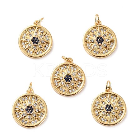 Brass Micro Pave Cubic Zirconia Pendants ZIRC-P092-014G-RS-1