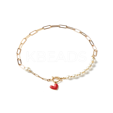 Glass Pearl Beaded Necklaces X1-NJEW-TA00004-1