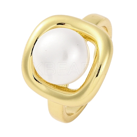 Brass Square Open Cuff Rings RJEW-R100-01G-1