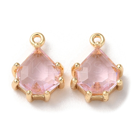 Real 18K Gold Plated Brass Micro Pave Cubic Zirconia Charms KK-Q779-08G-04-1