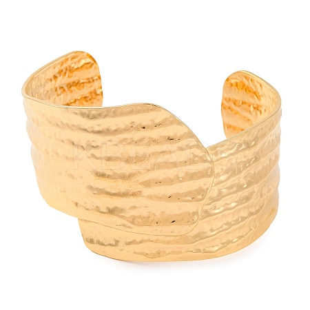 304 Stainless Steel Open Cuff Bangles for Women BJEW-G711-01B-G-1