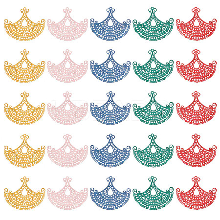 30Pcs 5 Colors 201 Stainless Steel Filigree Joiners Links STAS-DC0008-48-1