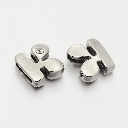 Letter Slider Beads for Watch Band Bracelet Making ALRI-O012-K-NR-1