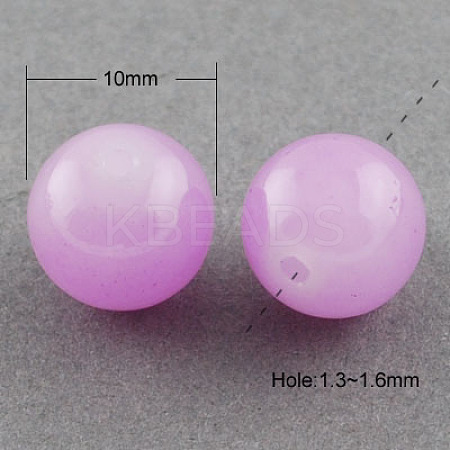 Imitation Jade Glass Beads Strands DGLA-S076-10mm-22-1