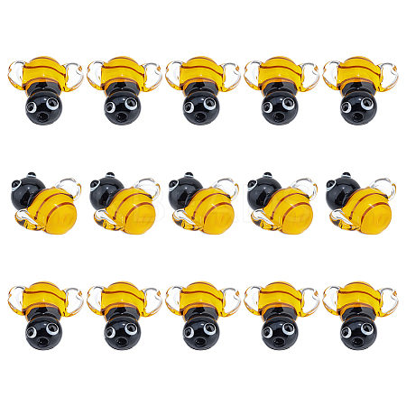 15Pcs Handmade Lampwork Beads LAMP-ME0001-02-1