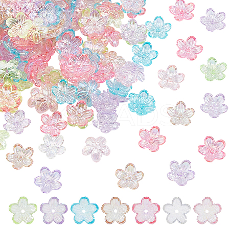 500Pcs UV Plating Acrylic Bead Caps PACR-DC0001-06-1