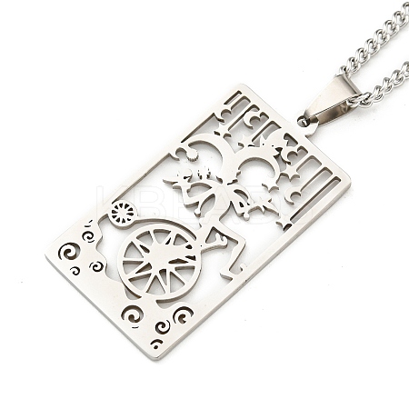 Non-Tarnish 304 Stainless Steel Pendant Necklaces LS-NJEW-L118-02P-04-1