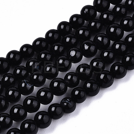 Natural Black Onyx Beads Strands X-G-S359-231-1