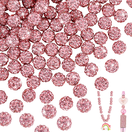100Pcs Polymer Clay Pave Good Quality Rhinestone Beads FIND-PH0022-39-1