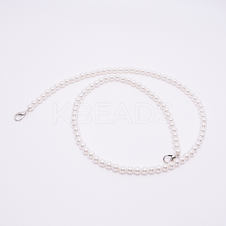 White Acrylic Round Beads Bag Handles FIND-TAC0006-24D-01-1