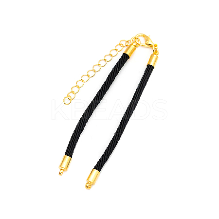 Polyester Twisted Cord Bracelet Making LS-MAK-WH0013-02G-02-1