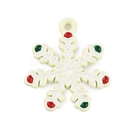 Christmas Theme Spray Painted Alloy Enamel Pendants ENAM-Z020-01F-1