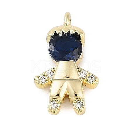Rack Plating Brass Micro Pave Cubic Zirconia Pendants KK-H509-37G-01-1