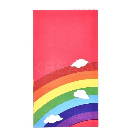 Rainbow Pattern Eco-Friendly Kraft Paper Bags X-AJEW-M207-D01-01-1