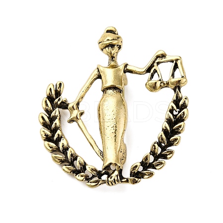 Tibetan Style Alloy Constellation Brooches JEWB-I034-37AG-1