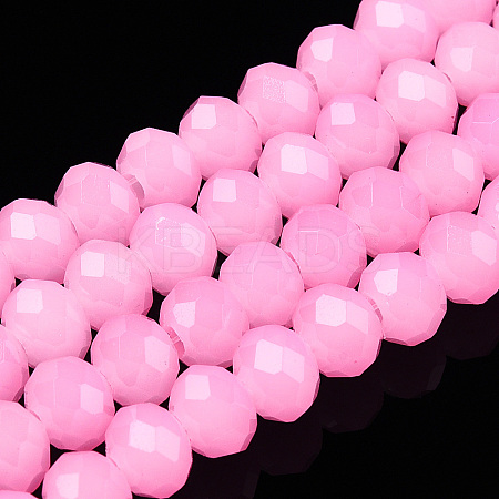 Baking Paint Imitation Jade Glass Bead Strands X-DGLA-A034-J6MM-A01-1