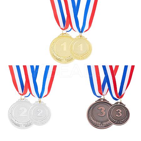 6Pcs 6 Styles Zinc Alloy Commemorative Medals AJEW-FH0005-05-1