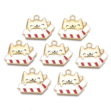 Rack Plating Alloy Enamel Pendants PALLOY-N172-011-1