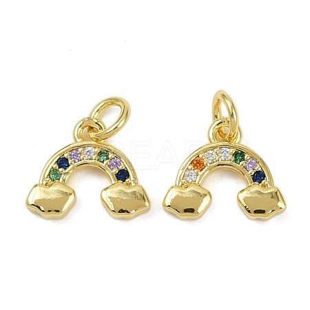 Brass Micro Pave Cubic Zirconia Pendants KK-L231-01G-02-1