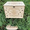 Rectangle Hollow Wood Wedding Card Box with Iron Lock HULI-PW0002-147B-1