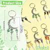 7Pcs 7 Colors Alloy Moon with Star Pendant Keychains KEYC-FS00045-4