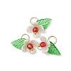 8Pcs 8 Styles Natural Mixed Gemstone Flower Charms PALLOY-JF03411-01-2