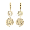 Left and Right Hollow Flower 304 Stainless Steel Dangle Earrings EJEW-L283-089G-1