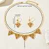 Vintage Brass Micro Pave Cubic Zirconia Triangle Pendant Necklace & Dangle Earring Set for Women SS2880-2