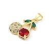 Brass Micro Pave Cubic Zirconia Pendants KK-Z090-01G-01-2