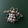 Bee Plastic Pearl with Rhinestone Brooch Pin PW-WGFFCC2-02-1