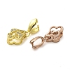 Rack Plating Brass Micro Pave Clear Cubic Zirconia Ice Pick Pinch Bails KK-K340-15-2