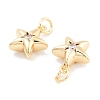 Brass with Cubic Zirconia Pendants KK-P271-38B-01G-2