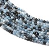 Natural Devil Blue Aquamarine Beads Strands G-K376-A06-4mm-4