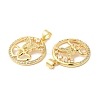 Brass Micro Pave Clear Cubic Zirconia Pendants ZIRC-L103-037G-2