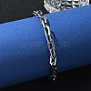 Tarnish Resistant Rectangle 201 Stainless Steel Chain Bracelets BJEW-N240-06P-3
