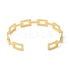 304 Stainless Steel Hollow Rectangle Cuff Bangles BJEW-H322-01G-5