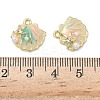 Alloy Enamel & Plastic Pearl & Crystal Rhinestone Pendants ENAM-G232-03G-3