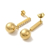Ion Plating(IP) 304 Stainless Steel Inlay Rhinestone Stud Earrings for Women EJEW-M024-06A-G-2