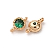 Brass Pave Green Cubic Zirconia Connector Charms ZIRC-L105-11G-2