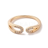 Brass Micro Pave Cubic Zirconia Open Cuff Rings RJEW-K263-03KCG-2