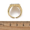 Brass Micro Pave Clear Cubic Zirconia Cuff Rings for Women RJEW-U041-03G-5